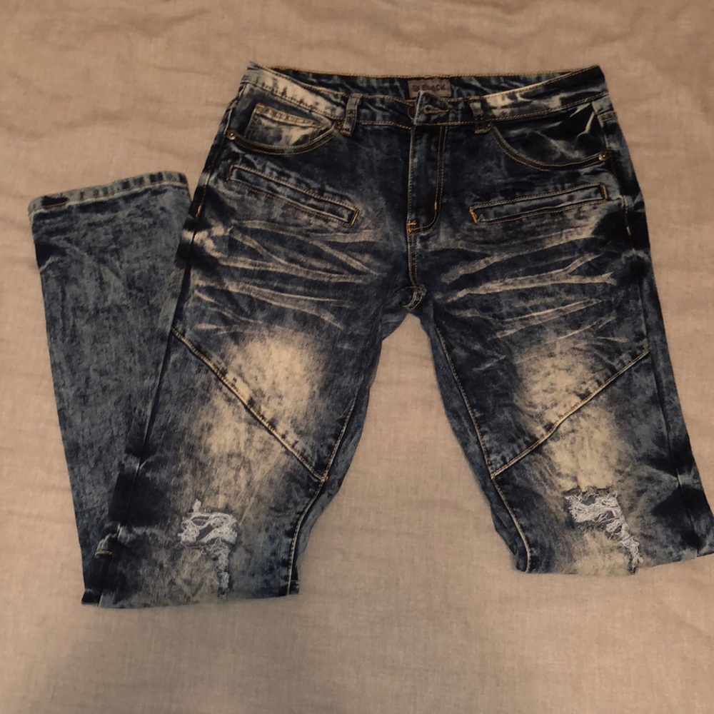 Dark blue jeans